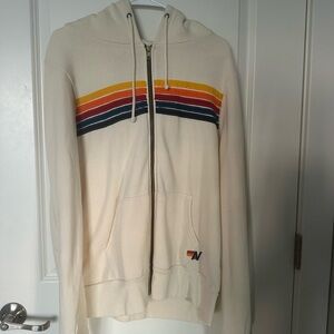 Cream Aviator Nation Zip Up
